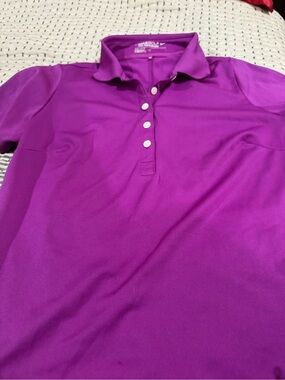 Nike Golf Tour Performance Dri- Fit Women's Button-Down Polo in Bright Purple